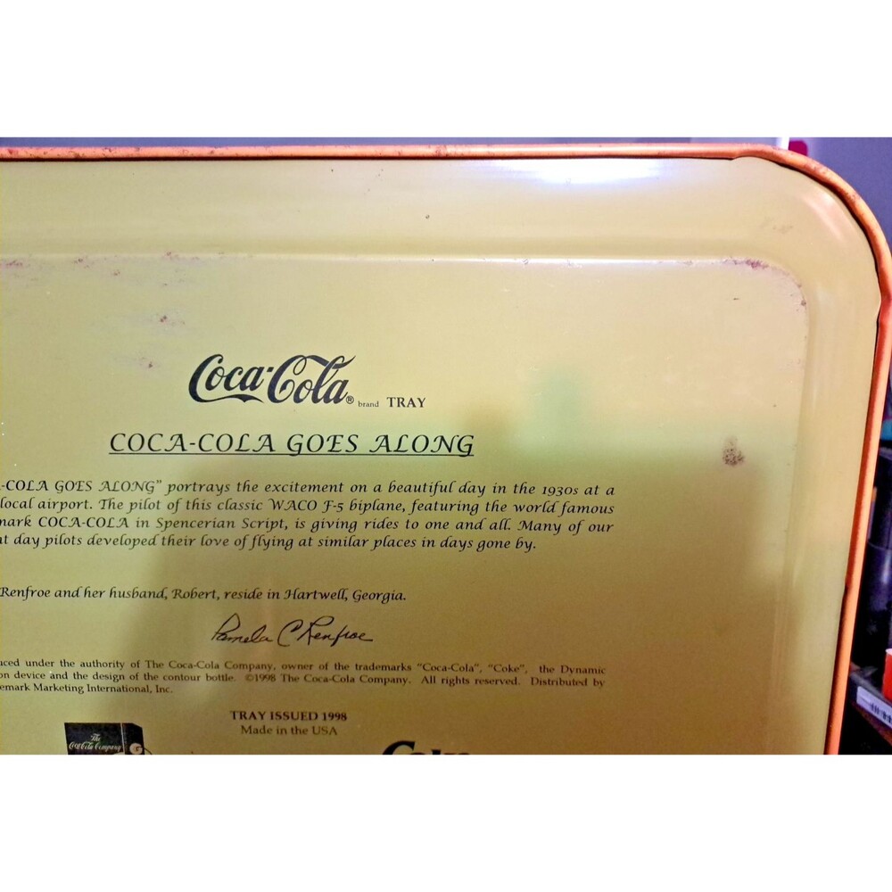 VTG 1998 Coca-Cola Goes Along Tray Pamela Renfroe Signed Metal Nostalgia - Picture 10 of 12